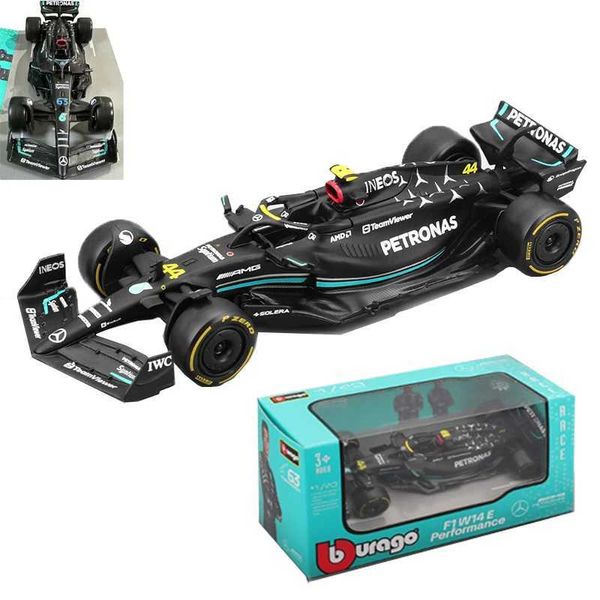 Diecast Model Cars Bburago 1 43 2023 Mercedes F1 W14 #44 #63 Lega Luxury Car Die Casting Car Toy Collection Toy Collection First Order Equationl2405