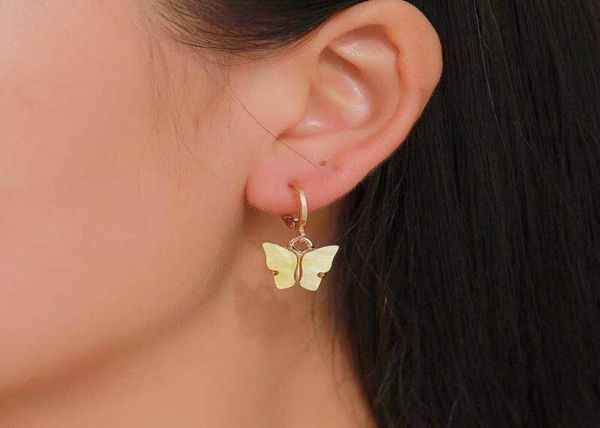 Серьги для бабочки моды для женщин для женщин корейский насекомые акриловый шарм -серьги для девочек индийские украшения Whole8678474