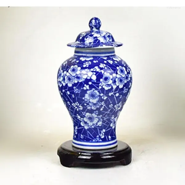 Lagerflaschen antike blau und weißes Porzellan Home -Handwerk Dekoration Jar mit Deckel Süßigkeiten Wohnzimmerzubehör