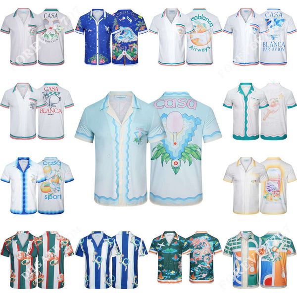 Designer mass camisetas Casa Blanca T camisetas para homens Designer Casablanca praia de mangas curtas soltas Camisa masculina casual camisetas finas respiráveis