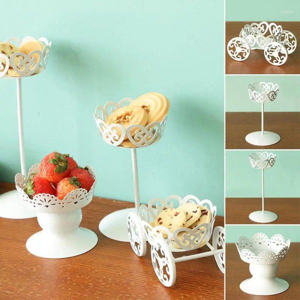 Backware -Werkzeuge weiße Farbe Metall Hochzeit Cupcake Stand Kuchen Dessert Eisenhalter Display für Partydekoration