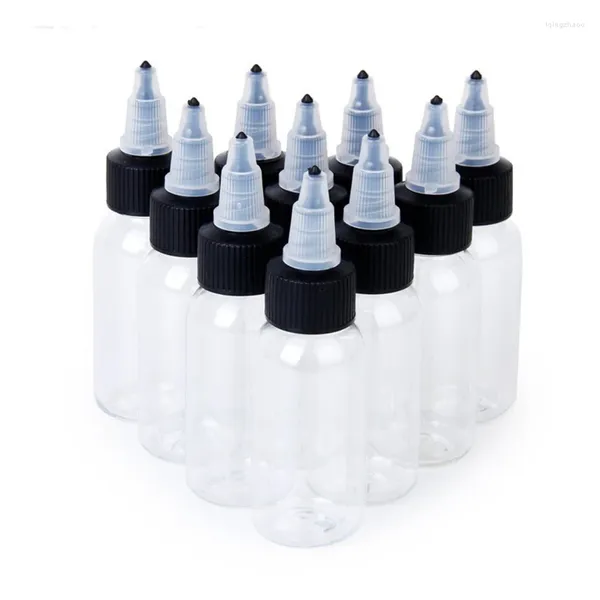 Garrafas de armazenamento 1pcs 30ml 1oz garrafa de plástico vazio com tampa de torção para tatuagem de tinta pigmento
