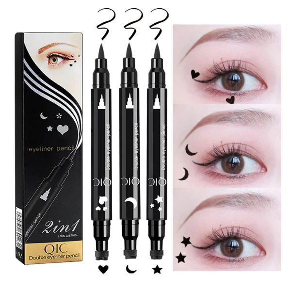 Eyeliner QIC Star Moon Heart Seal Liner Assesso set trucco Eyeliner Stamp Doppionato Modello impermeabile Make Up Cosmetics Strumento Penna