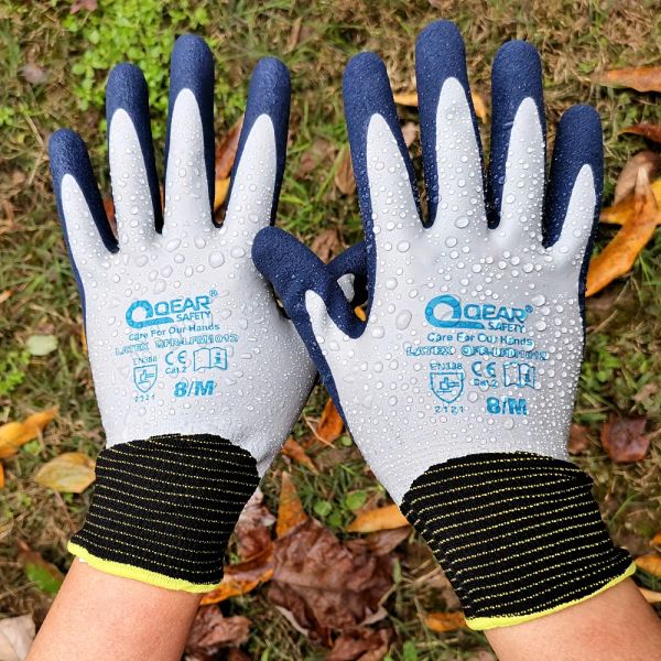 Handschuhe Qearsafety Gartenarbeit Handschuhe Vollle latexbeschichtet, voll schmutzig/schlamm/wasserdacht, Palm Sandy Latex für Antislip, Thornresistenz