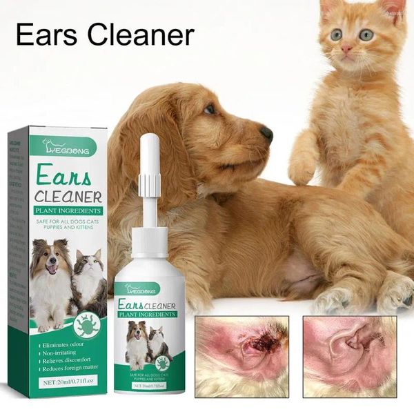 Dog Apparel Pet Ear Gotas para gatos e cães Universal Canal Mite Desodorização Antipruritus Limpeza N0M3