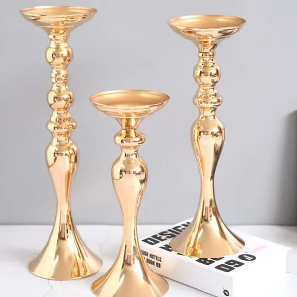 Disterni di candele Decorazioni natalizie Centrotavola nuziale Stand Home Gold Flower Vase Table Centrotavola Evento Flowe 240506