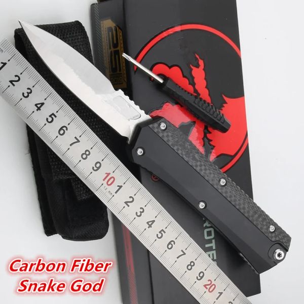 Messen Jufulte Carber Snake God MT2023 Alça de alumínio Marca M390 Sobrevivência EDC Camping Hunt Pocket Pocket Utility Faca faca de lâmina