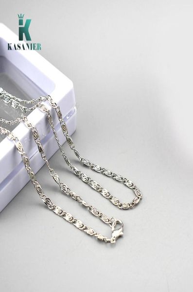 ВСЕГО 5pcs Fashion 25 мм 925 Серебряная Шейн Фигаро Цепное ожерелье для детей мальчика девочки женские ювелирные изделия 16 38 дюйма цепи5866230
