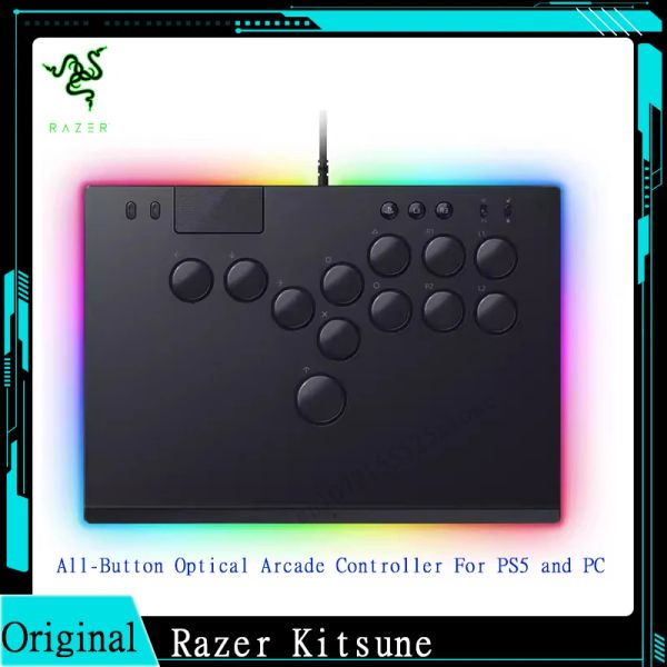 Mäuse Razer Kitsune Allbutton Optical Arcade Controller für PS5 und PC Slim Tragbarer Formfaktor Abnehmbarer oberer Platte Chroma RGB