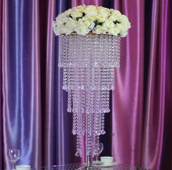 Pieces centrais /mesa de casamento de cristal acrílico 80 cm de altura de 5 camadas de 5 camadas Cedidas de decoração Vaso de decoração de decoração
