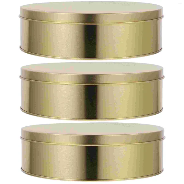 Garrafas de armazenamento 3 PCs Jarra de cookie Tinplata