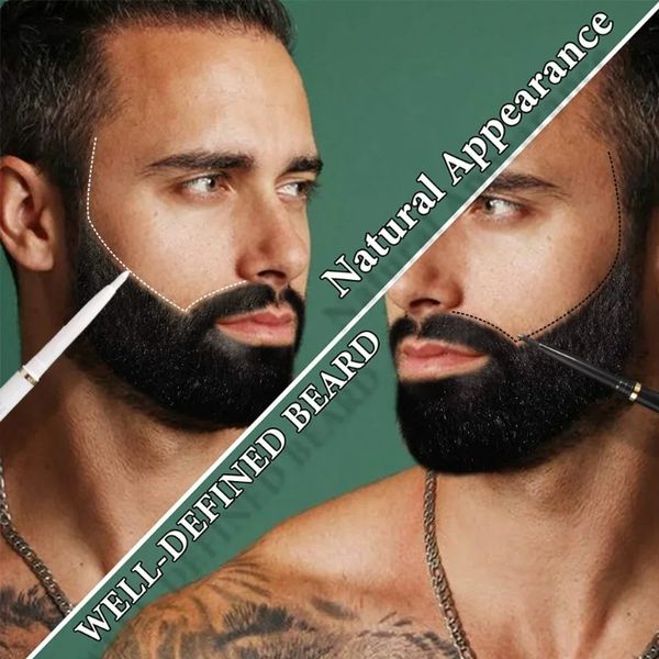 2024 Männer Bart Wachstum Stift Gesichtsbehaarungsrinde Reparaturformwächse Stift Bart Enhancer Nähre die Formung von Anti -Haarausfall -Styling -Kit nahrhaft