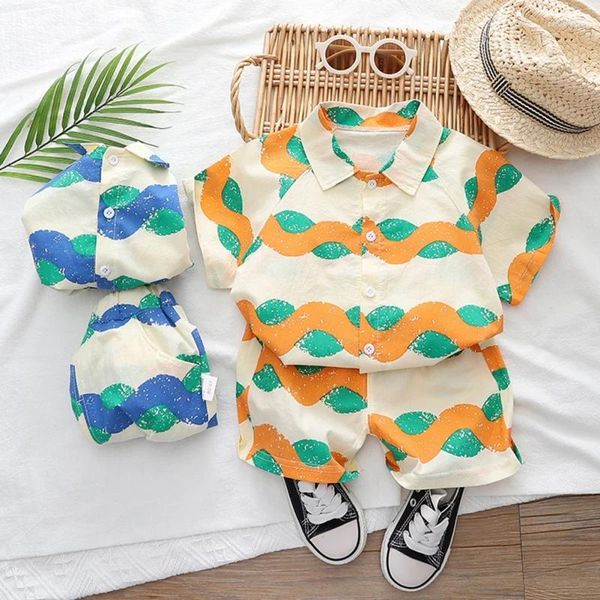 Одежда наборы летняя повседневная одежда мода Baby Boy's Set Set Top Shorts 2pcs Малыш Песчаной пляж наряды мягкий стиль