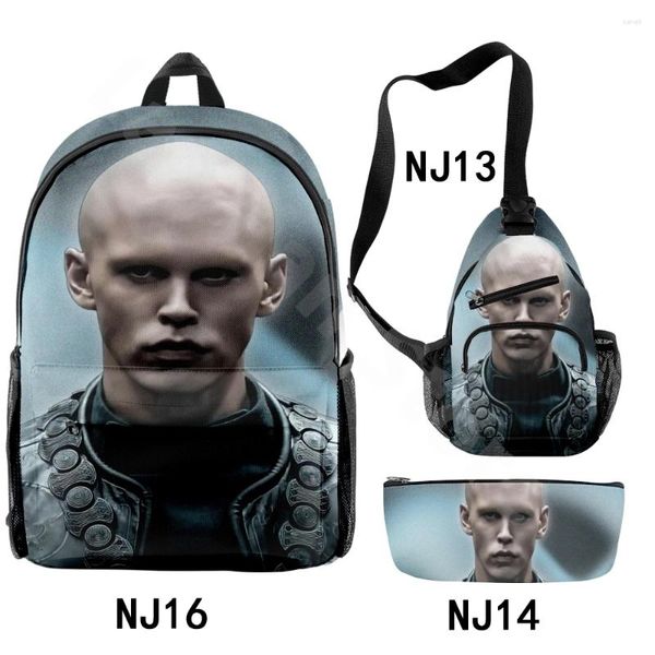 Borse per la scuola Austin Butler Backpack 3 pezzi Set di sacchetti da viaggio 3d casual abito da uomo maschi