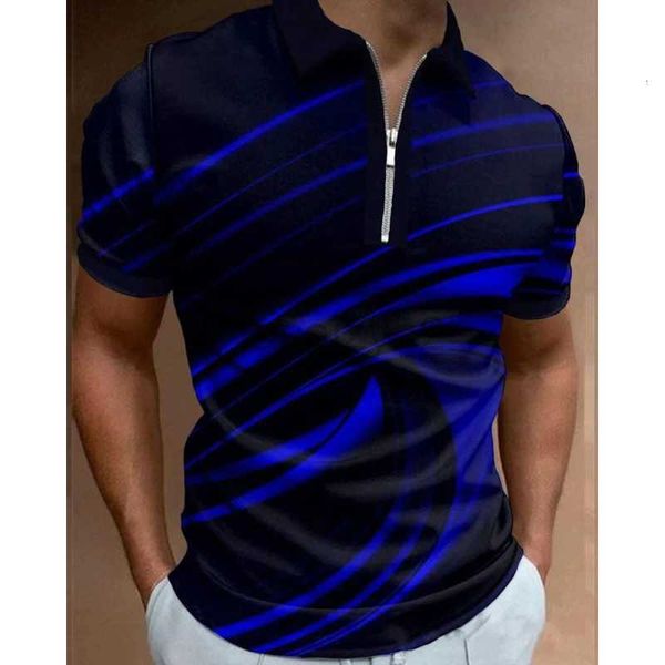 Men's Plus Tees Polos 2024 Новый отворотный принт 3D цифровой открытый отдых мужская рубашка поло с короткими рукавами Top Tops Tops