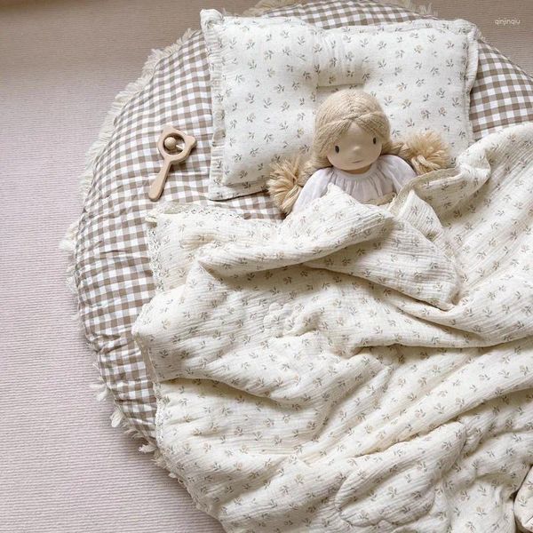 Decken Baumwollbaby Krippe Quilt Kinder Bettzeug Kinder Kinderbett Weiche Quilts geborene Jungen Mädchen Bett Kindergärten Decke Haus Textilien