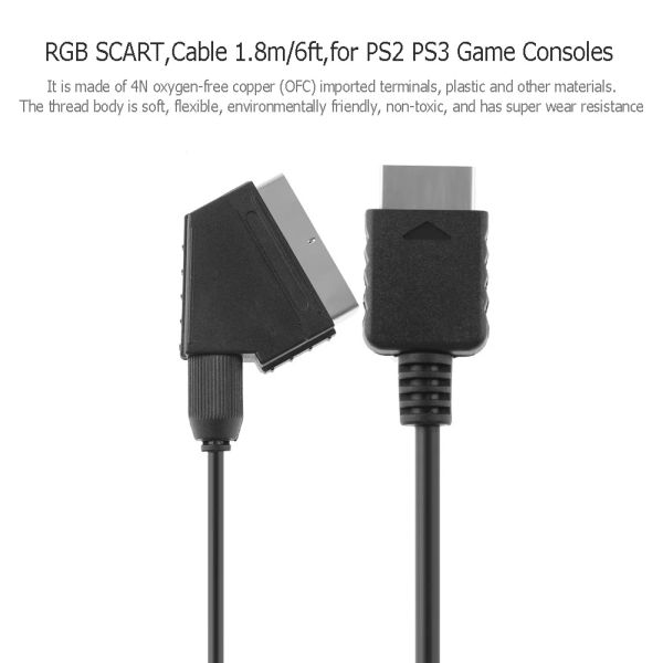 Cabos 1.8m RGB SCART TV TV AV AV CONELAM