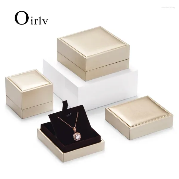 Caschetti per gioielli Oirlv Box box regalo marrone dorato Bracciale ad anello all'ingrosso