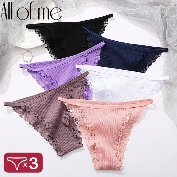 Kadın Panties 3pcs/Set Dantel Kadın Pamuk iç çamaşırı kadın iç çamaşırları, sindiriler için seksi finetoo bayanlar pantys s-x