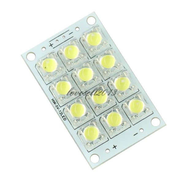 Acessórios DC 3V5V 12 LED super brilhante LED BRANCO PIRANHA NOITE LED LED LUZES LAMPLES PLACO DO DIY KIT