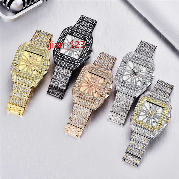 Роскошные запястья Watch Diamond Watch Gold Silver Men Hip Hop с корпусами украшения подарки сбивают на заказ высококачественные часы