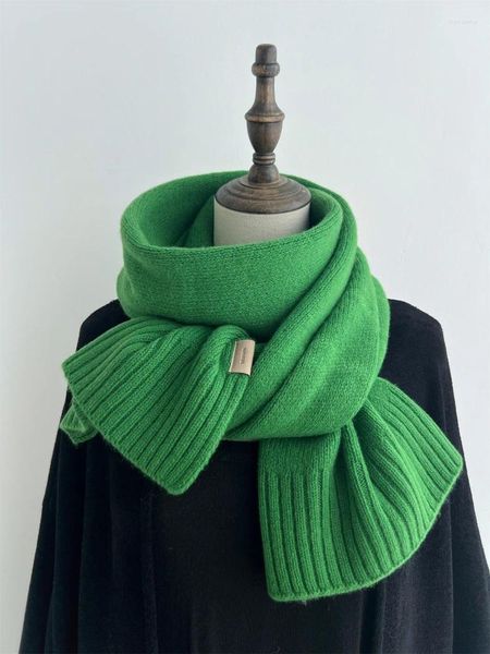 Шарфы мода повседневная шерстяная шарф для женщин зима мягкая твердая простая теплая шейная обвока