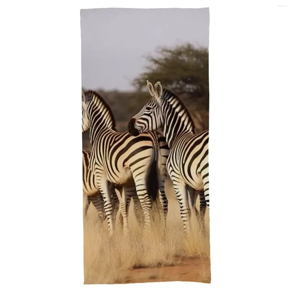 Badezubehör Set Beach Handtuch Zebras auf Südafrika Mikrofasertücher Schwimmer Badezimmer 27.6 