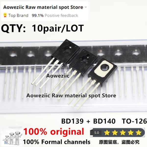 Аксессуары Aoweziic 2021 ++ 20pcs = 10 пара 100% Новая импортная оригинальная BD139 BD140 TO126 Transistor