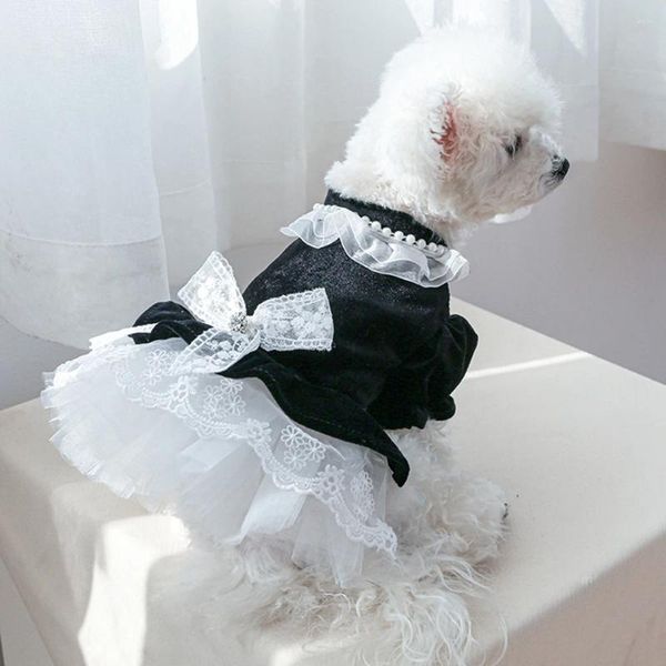 Vestido de vestuário para cães Princess Pet Dress for Dogs Small Puppy Cat Tutu Summer Salia Roupas Chihuahua Yorks vestidos de bowknot