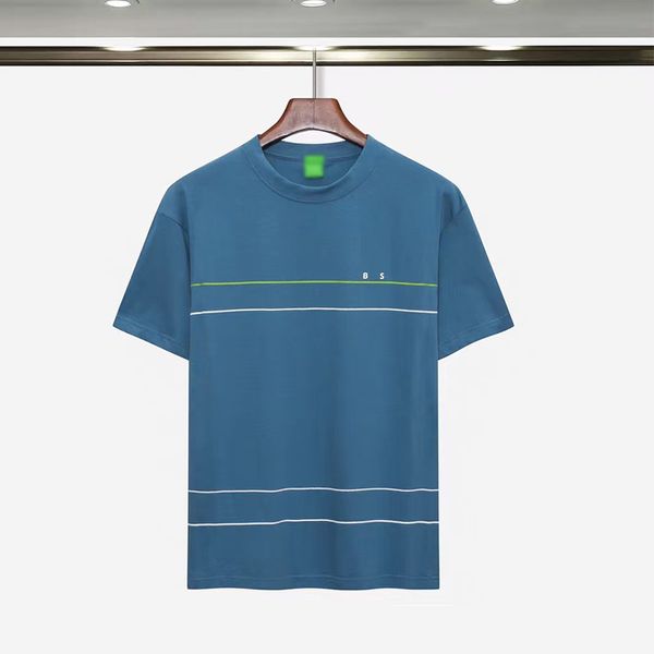 Summer casual camiseta designer de luxo algodão masculina curta camiseta moda moda letra redonda letra de pescoço impressão encolhida respirável solto diariamente desgaste esportivo