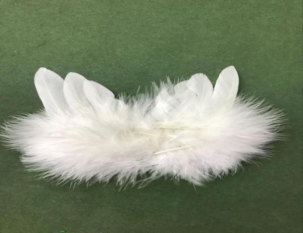 Ala di piuma di colore bianco solido per decorazione regalo fai -da -te Angel Wings Kids Pography Prop Factory Direct 2xH E13506731