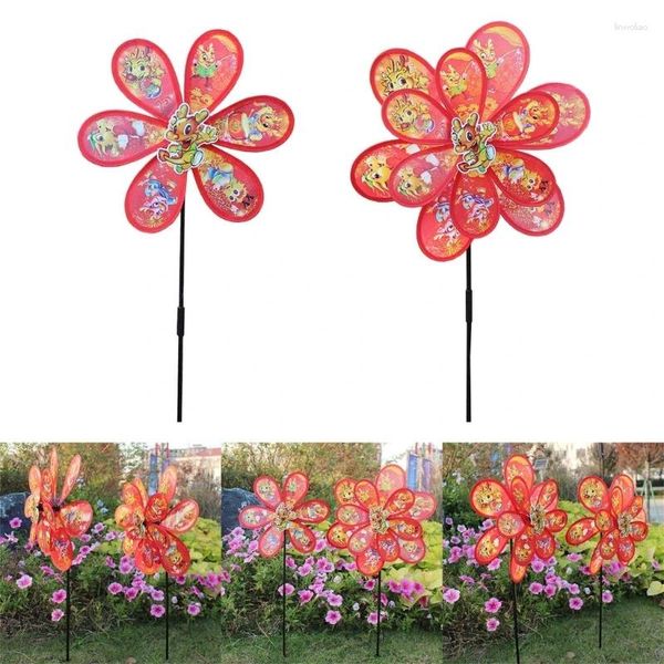 Decorazioni da giardino mulini a vento in plastica per bambini giocattolo giocattolo di vento per uccelli 2024 anni Dragon Pinwheel per giardino da giardino all'aperto