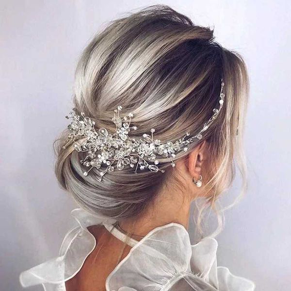 Pesti per capelli per matrimoni con fascia da sposa Accessori per la fascia per la sposa Accessori per diamanti Acqua Diamante Q240506