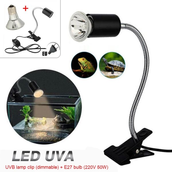 Iluminação réptil aquecimento de lâmpada de tartaruga de tartaruga lagarto UV UV Busca de clipe de clipe de lâmpada