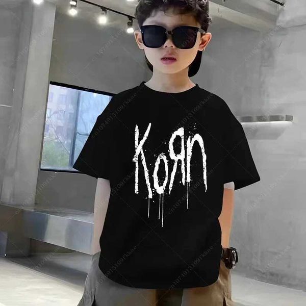 T-shirt Korn Cartoon Rock Band Music Album Thirt Boys Girls Girls Harajuku Metal Gothic Oversize T-shirt estate Cotton Child Short Short Short ShortSl2405