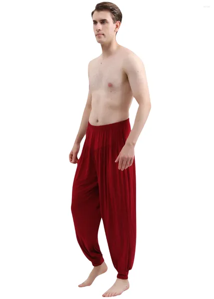 Herren Nachtwäsche Yaomei Long Pyjamas Bottoms Männer Modale Baumwolle Freizeithose Draw Knorder Lounge Hosen Nachtwäsche Unterwäsche Elastizbund