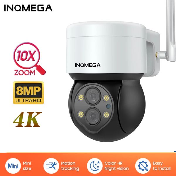 Webcams 4K 8MP WiFi Überwachungskamera Outdoor Video External Protection Recorder PTZ Dual Objektiv 4mm12mm 10x Zoom Farbe Nacht