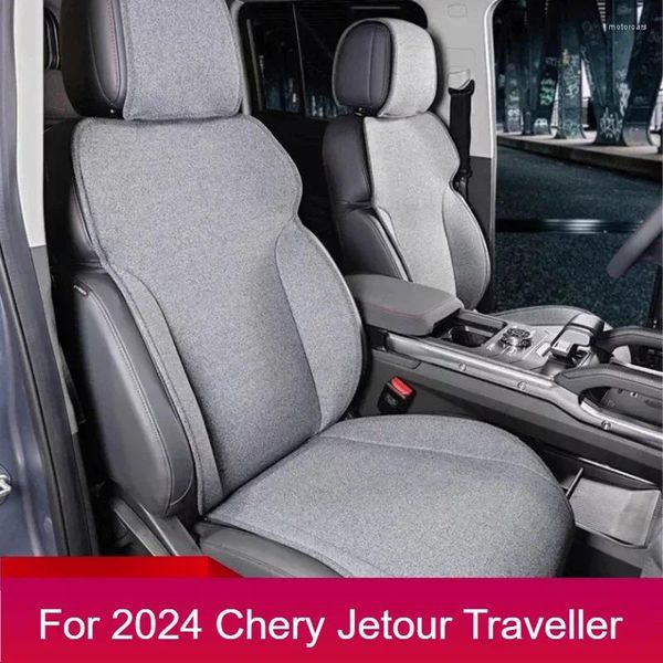 Tampas de assento de carro para capa Fit Chery Jetour Traveler T2 2024 Material de linho Cushion Decoração interior par