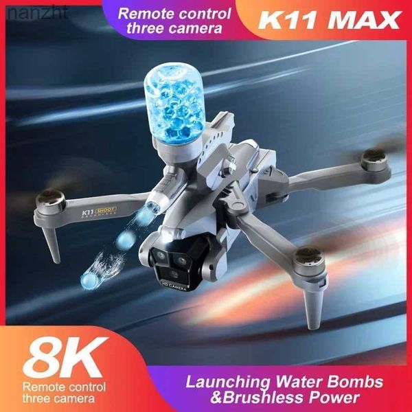 Droni K11 max 2,4 g UAV Triple fotocamera Posizionamento del flusso ottico Posizionamento senza spazzole Bomba Acqua Bomba 8K HD FPV ESC Altezza ESC Mantenendo RC WX