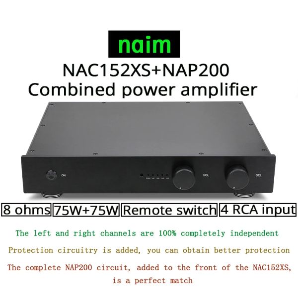 Spieler neu basierend auf NAIM NAC152 Preamp NAP200 Kombinierter Verstärker 75W+75W 8 Ohm 4 Wege RCA -Eingabe mit Fernbedienungsversion