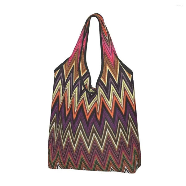 Сумки для хранения дома Zigzag Multi -Proberies Supper Supper Supper Shopper Tote Плечо Плечо Большая Емкость Портативная боховая камуфляжная сумочка