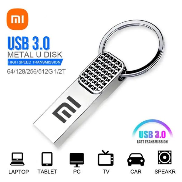 Unidades Xiaomi 2TB 1TB Pen aciona Memoria Metal USB U disco 128 GB 512 GB 2 em 1 OTG Flash Drive