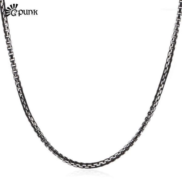 Black Box Chain 3mm Trendy Halskette für Männer hochwertige Herrenjungen Schmuck Großhandel Aluminiumlegierung 3 Größe N204G1 247W