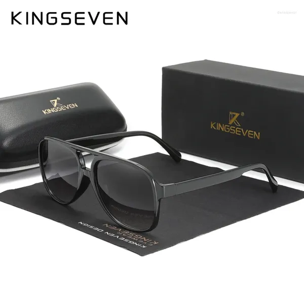Sonnenbrille Kingseven Vintage für Frauen Männer Retro Pilot großer Rahmen getönte Linsen Brille UV -Schutzschatten