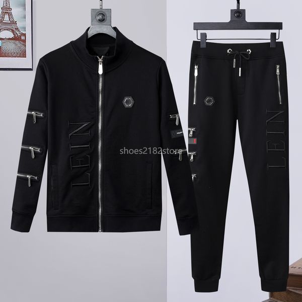 Philipe Plain Plan's Tracksuits Classic PP Skull Jogger Algodão 2 peça zíper com capuz de capuz calças de moletom Sporting Jurá