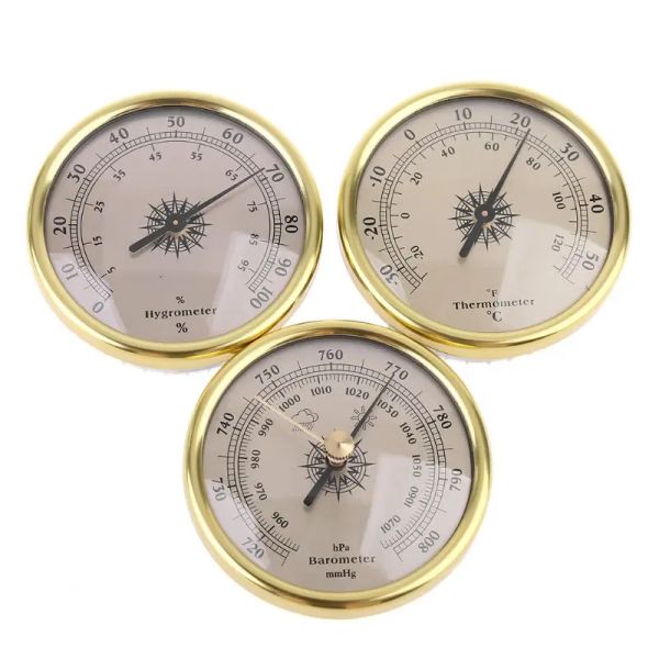 Messgeräte 3 Piece Set 7,2 cm Mini -Thermometer Hygrometer Barometer Universal Temperaturheuchtigkeitsatmosphärer Druckmesser Haushalt