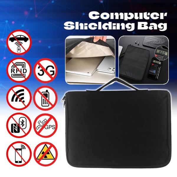 Faraday Computer Phone Blocker Bag RFID RF Signal Blocker Shielding Handtasche Telefon Notebook FID RF Car Key Signal Blocker Hülle 240419