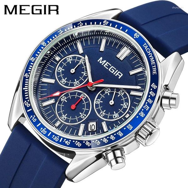 Relógios de moda megir MEGIR MEGIR MENS CRONOGROS MILITAR MAS MAIL MASCAL Top clássico Business Business Man Sport Wristwatch 8105