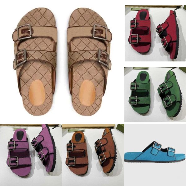 Big Size 35-47 Melhor qualidade Sandálias de designer de luxo para homens mulheres moda moda brocade floral slides planos planos de borracha de couro sapatos de praia de fundo