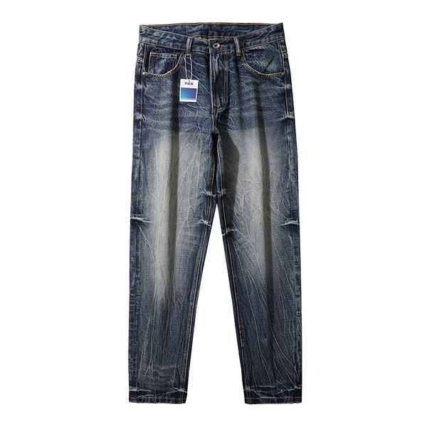 Jeans maschili casual affari, jeans sciolti nostalgici, taglia 40-48 per ragazzo grasso da 100-142 kg